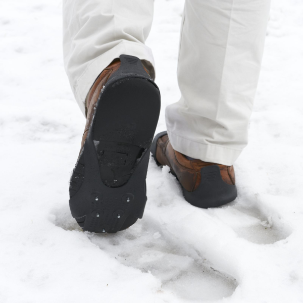 Bare Ground No Slip Ice Grip Shoes in Use